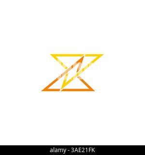 letter z arrow bolt energy simple linked logo vector Stock Vector