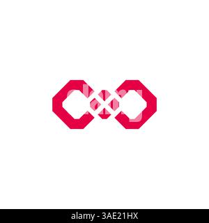 infinity diamond simple geometric logo vector Stock Vector