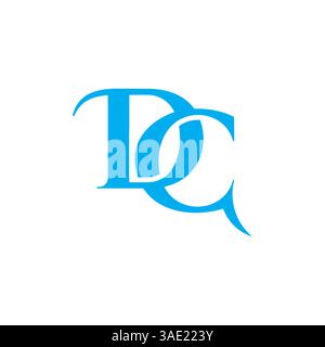 letter dc simple blue ocean fish tail logo vector Stock Vector