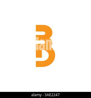 letter bd simple geometric simple linear logo vector Stock Vector