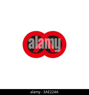 abstract night camp red fire triangle loop logo vector Stock Vector