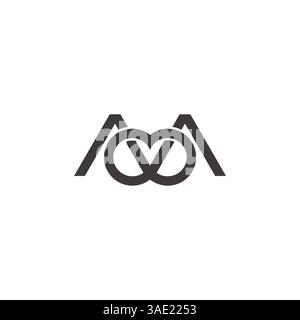 letter m loop infinity simple geometric lines logo vector Stock Vector