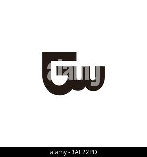 letter gw simple loop geometric  font logo vector Stock Vector