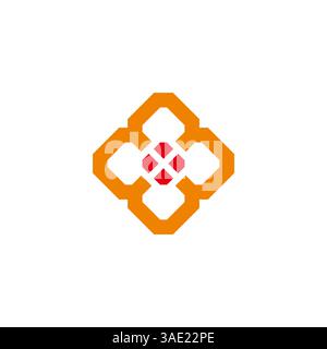 colorful geometric flower simple geometric logo vector Stock Vector