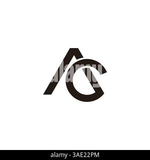 letter ac overlapping lines simple triangle logo vector Stock Vector
