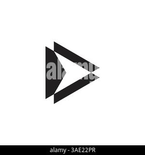 letter d triangles arrow direction logo vector Stock Vector