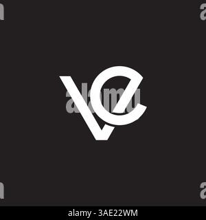 letter vc linked loop simple geometric logo vector Stock Vector