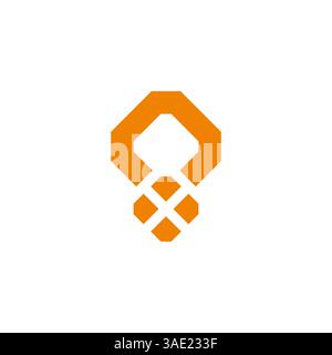 gold pendant necklace ring simple geometric logo vector Stock Vector