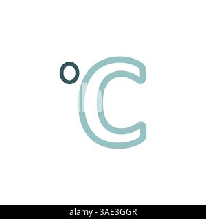 Celsius degrees vector icon. Meteorology sign. Graph symbol for travel, tourism and weather web site and apps design, logo, app, UI Stock Vector