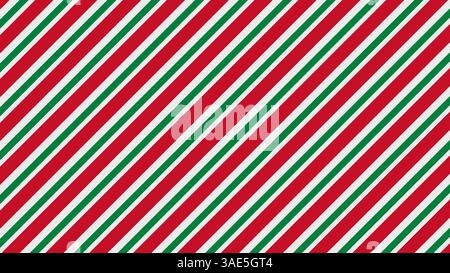 Gift wrapping paper red and green diagonal stripes background, vector illustration Stock Vector
