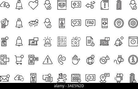 Notification icons High-Quality Vector Icons Collection with Editable Stroke. Ideal for Professional and Creative Projects Stock Vector