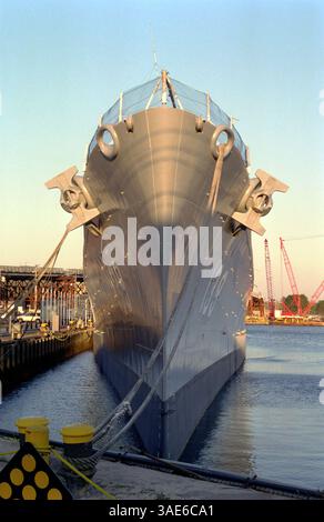 Mar 12, 2002; Quincy, MA, USA; Ordered by the US Navy on 14 June, 1943, USS Salem (CA 139) was laid down on 4 July, 1945 at the Bethlehem Steel Company's Quincy Yard in Quincy, MA and launched on 25 March, 1947. She was commissioned at the Boston Navy Yard on 14 May, 1949..  (Credit Image: Seamas Culligan/ZUMAPRESS.com) Stock Photo
