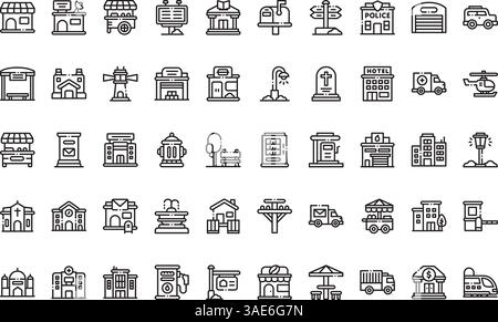 City icons High-Quality Vector Icons Collection with Editable Stroke. Ideal for Professional and Creative Projects Stock Vector