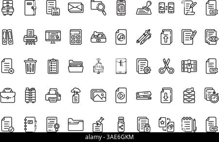 File and document icons High-Quality Vector Icons Collection with Editable Stroke. Ideal for Professional and Creative Projects Stock Vector