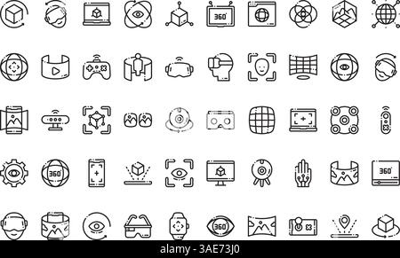 Virtual reality icons High-Quality Vector Icons Collection with Editable Stroke. Ideal for Professional and Creative Projects Stock Vector