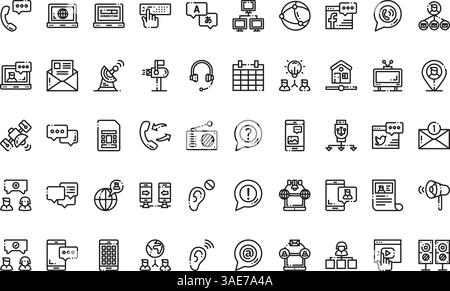 Communication icons High-Quality Vector Icons Collection with Editable Stroke. Ideal for Professional and Creative Projects Stock Vector