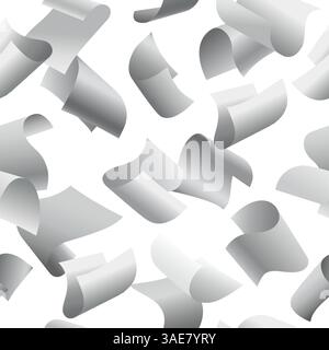 Flying paper sheets seamless pattern Stock Vector