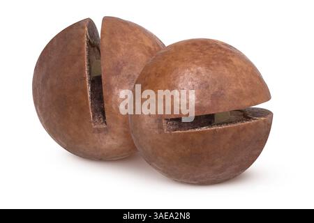 Macadamia nuts isolated on white background Stock Photo