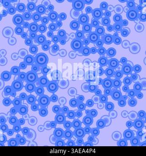 Vector Meta ball Connect Dot Set. Blue Seamless Molecule chain. Circle Shapes. Abstract Geometric Dots. Morphing Blob for Pattern, Sticker, Badge, Pos Stock Vector