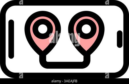 GPS location - modern GPS location or navigation icon symbol Stock Vector