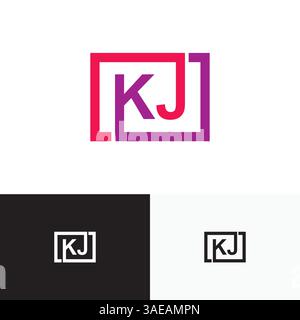 KJ, JK Letter, initial logo design template vector Stock Vector