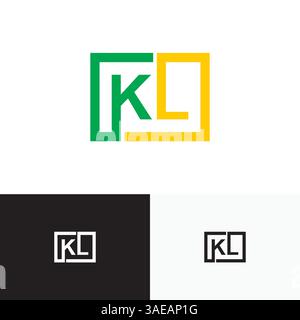 KL, LK Letter, initial logo design template vector Stock Vector