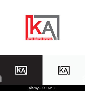 KA, KA Letter, initial logo design template vector Stock Vector