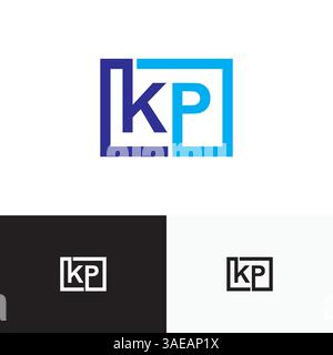 KP, PK Letter, initial logo design template vector Stock Vector