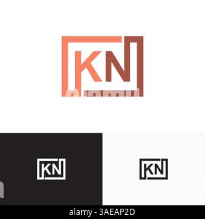 KN, NK Letter, initial logo design template vector Stock Vector