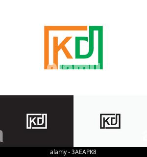 KD, DK Letter, initial logo design template vector Stock Vector