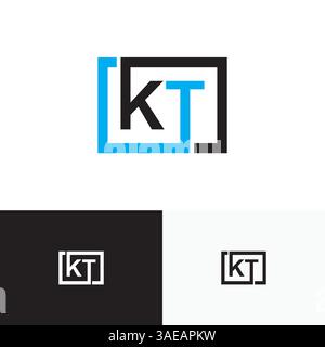 KT, TK Letter, initial logo design template vector Stock Vector