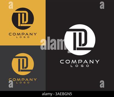 LD, DL letter, initial logo design letter with circle shape Stock Vector