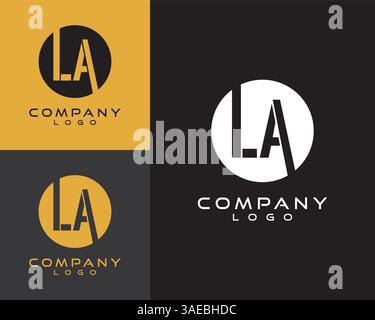 LA, AL letter, initial logo design letter with circle shape Stock Vector