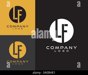 LF, FL letter, initial logo design letter with circle shape Stock Vector