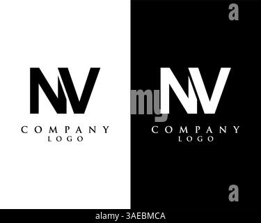 NV, VN initial letter logotype company logo design vector Stock Vector