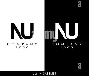 NU, UN initial letter logotype company logo design vector Stock Vector