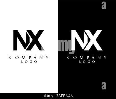 NX, XN initial letter logotype company logo design vector Stock Vector