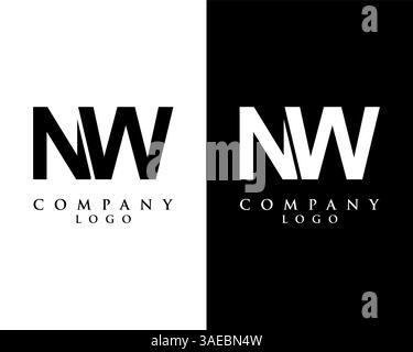 NW, WN initial letter logotype company logo design vector Stock Vector