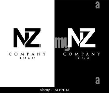 NZ, ZN initial, letter logotype company logo design vector Stock Vector