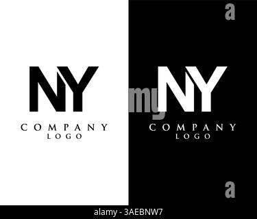 NY, YN initial letter logotype company logo design vector Stock Vector