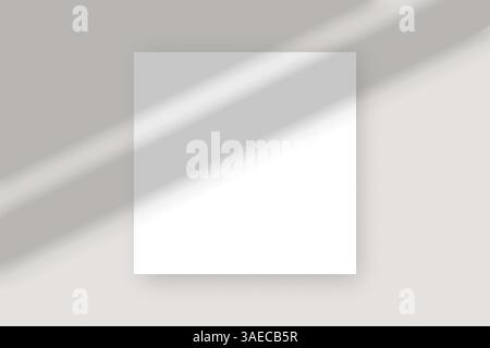 Overlay effect on paper sheet. Scenes of natural lighting. Minimalistic window frames blurred vector banner mockup Stock Vector