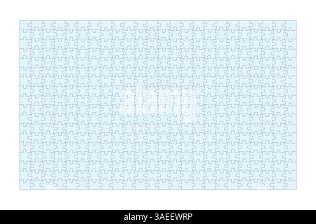 Puzzle grid. Jigsaw puzzle with 300 pieces. Jigsaw puzzle template. Stock Vector