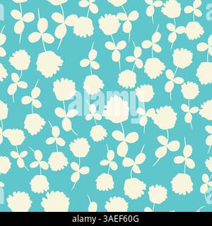 Decorative seamless vintage pattern in classic style with small flowers, ditsy. Silhouettes of flowers, bicolor ornament in pastel colors Stock Vector