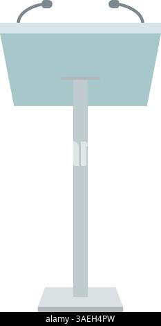 Modern glass rostrum, podium or lectern icon from in front for public speaking in vector Stock Vector