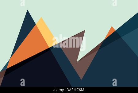 Mountain Modern geometric background with bold colourful vector shapes Stock Vector