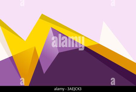 Abstract mountains ridges in geometric style background. Dark vector illustration Stock Vector