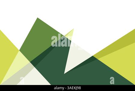 Mountain Flat minimalist design. Panorama of a mountain landscape with green color combination Stock Vector