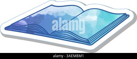 hand drawn watercolor book doodle Stock Vector