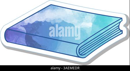 hand drawn watercolor book doodle Stock Vector