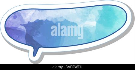 watercolor chat bubble sticker Stock Vector